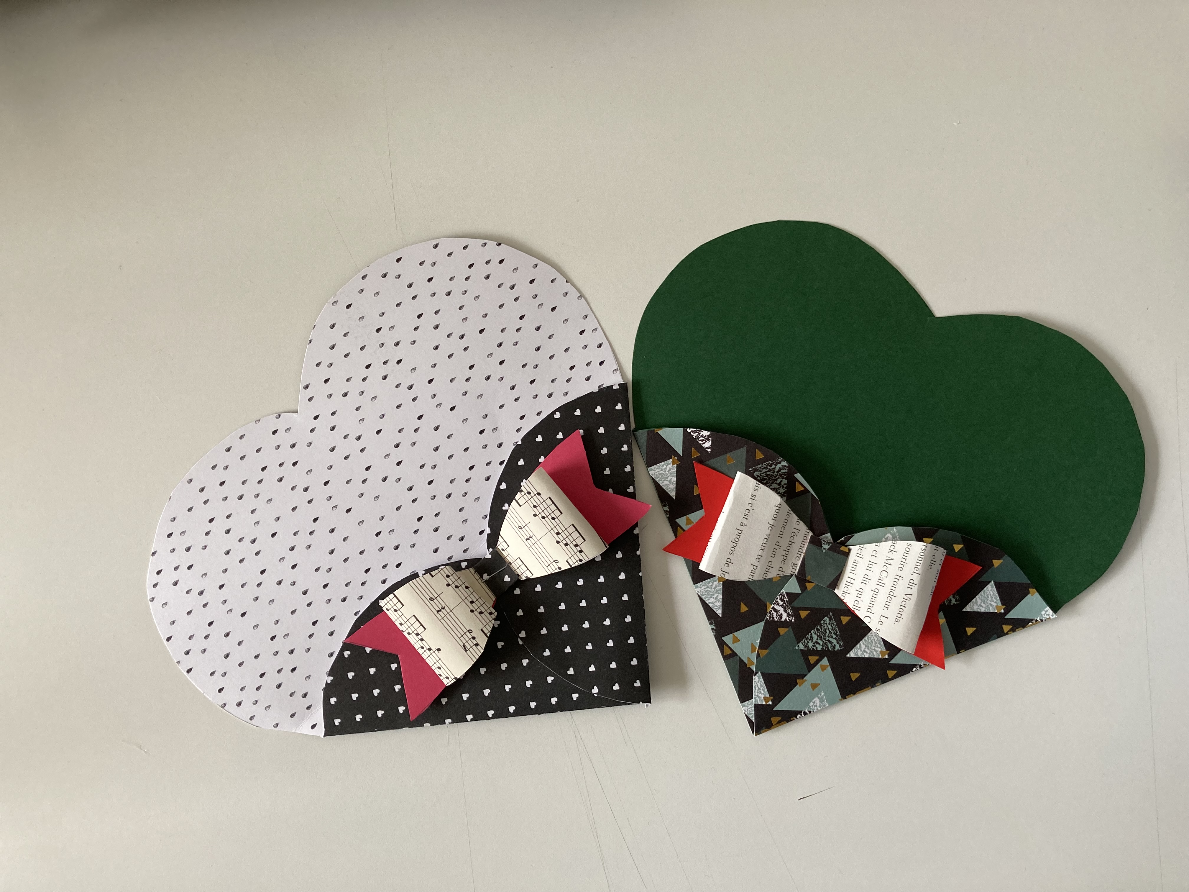 Création de pochettes coeur 